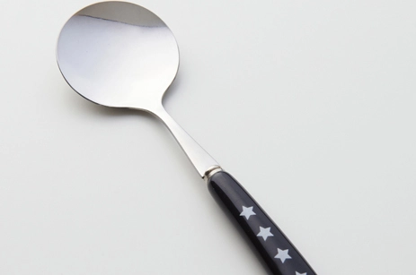 Cermaic White Black Star Spoon (サークル)